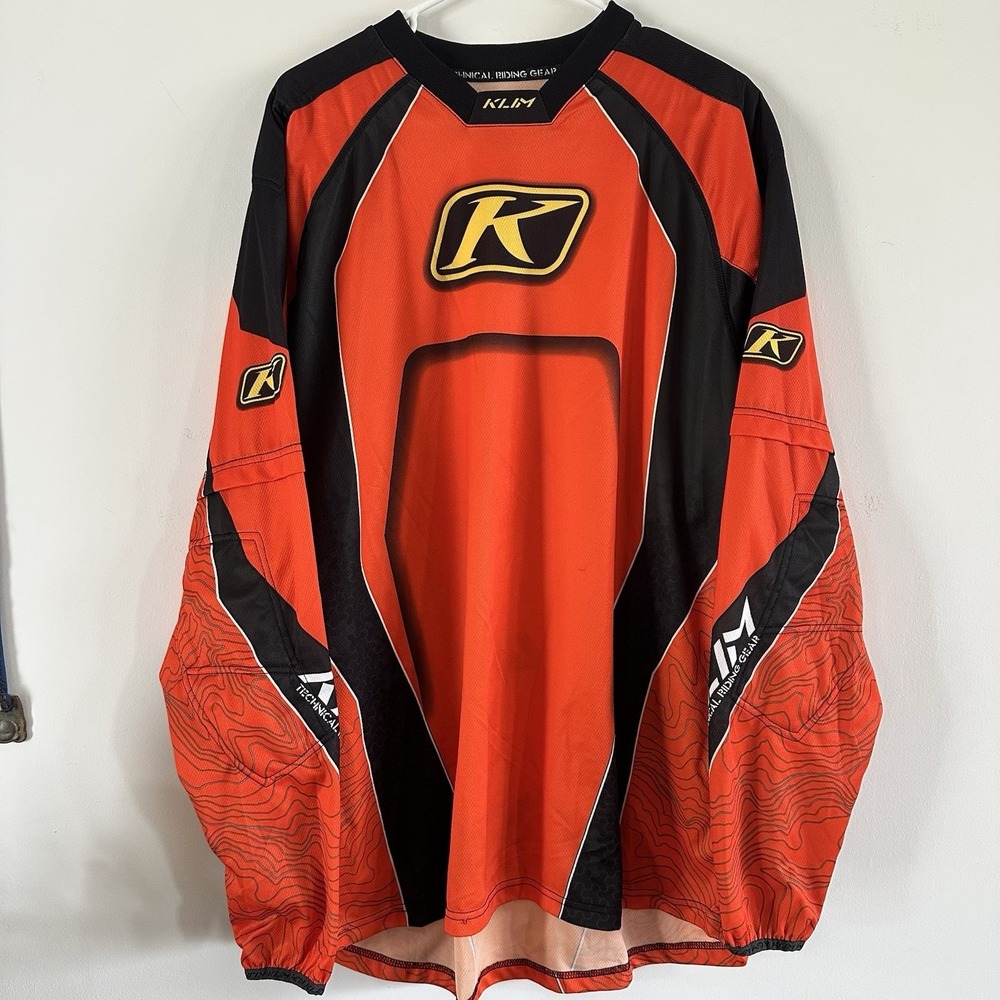 Men's Klim Orange Jersey XL Technical Riding Hear Motocross Off-Road Motorcycle
